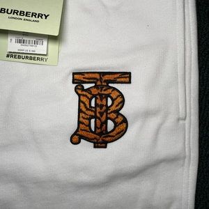 Burberry Sweatpants, White (Medium)